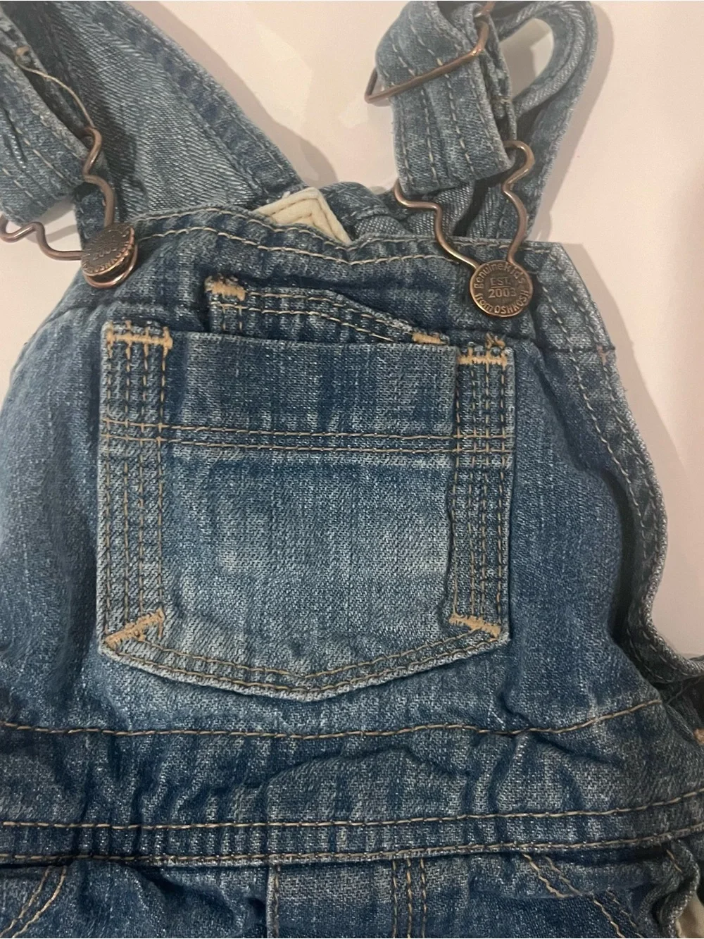 Toddler Blue Denim Shortalls with Adjustable Straps